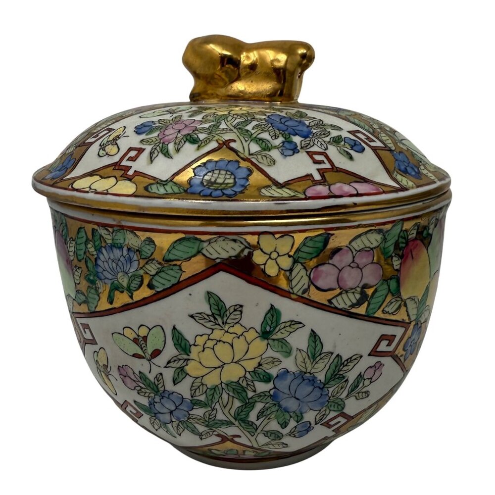 HUGE Mid 20th Century Chinese Geisha & Warrior Figural Ginger Jar Multicolor